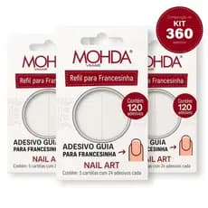 Kit Adesivo Guia Molde Francesinha Esmalte Gel 360 Unidades Nail Art Profissional Manicure Salão