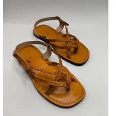 Sandalia de Couro Franciscana Artesanal Tradicional Trançada Natural Promoção Unisex Romana