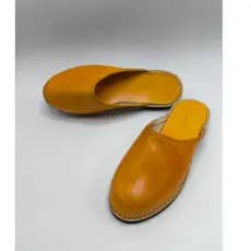 Mule de couro Xagrim Mabuche de Couro Pantufa em Couro Liso Natural Confort Promoçao