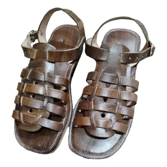 Sandália de Couro Rasterinha Masculino Franciscana Tradicional 4 TIRAS Marron