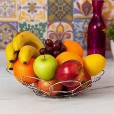 Fruteira De Mesa Em Metal Preta 32cm x 7,5cm  Praticidade e Estilo na Sua Mesa!