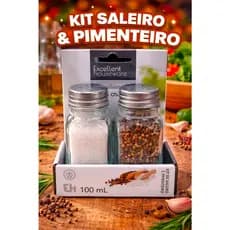 🧂🌶️ Kit Saleiro e Pimenteiro de Vidro – 100ml (2 Unidades)