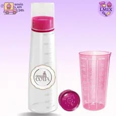 Regador de massas Bisnaga para Umedecer Bolo 0,5 L com Tampa Dosadora e Copo Dosador 500 ml Rosa
