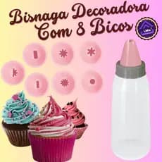 Decorador de bolo Bisnaga Decoradora com 8 Bicos