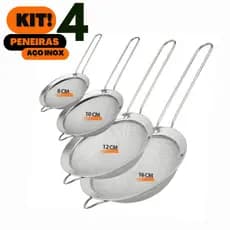Kit Peneira Coador Peneiras Aço Inoxidável Para Cozinha Multiuso