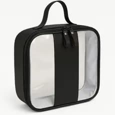 Necessaire Transparente Feminina Maquiagem Viagem Praia Cor Preto