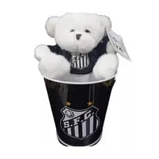 URSO SANTOS FUTEBOL CLUBE PELÚCIA ORIGINAL DENTRO DO BALDE OFICIAL DO CLUBE