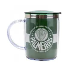 CANECA PALMEIRAS ORIGINAL TÉRMICA INOX OFICIAL DO CLUBE COM TAMPA 450ML