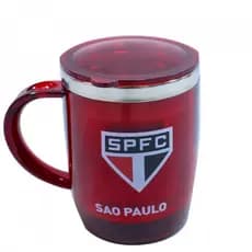 CANECA SÃO PAUO FC TÉRMICA COM TAMPA ORIGINAL 450ML OFICIAL DO CLUBE