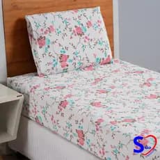 Jogo de Lençol Estampado Solteiro 2 peças Algodão Percal 180 Fios,  Jogo De Cama Para Uso Diário.