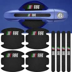 Kit FIAT 8 Peças Adesivo Protetor Maçaneta de Porta Fibra de Carbono Carro Acessório Automotivo