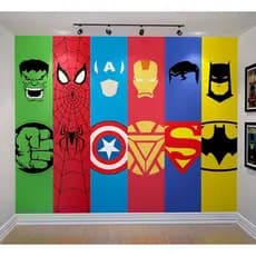 Papel de Parede Tema Super Heróis Star Color Quarto Infantil de Meninos