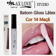 Batom Gloss Látex Maça Max Love 5ml. Gloss com glitter.Gloss Brilhante.Gloss Labial Max Love.