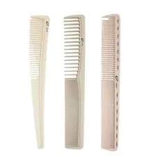 KIT 3 PENTES DE CORTE BARBEIRO EM PLASTICO CARBONO UMI PROFIONAL SUPORTA CALOR PENTE DE CABELO