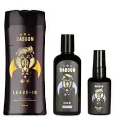 Produtos para cuidados Masculinos Leave-in  Balm e Oleo para Barba e Cabelo Creme para pentear hidratação e brilho frizz
