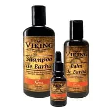 PRODUTOS PARA CUIDAR DA BARBA VIKING - TERRA SHAMPOO BALM OLEO HIDRATAÇAO BRILHO MACIEZ