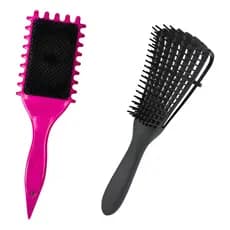 Kit Escova Gringa Fitagem Desembaraça Escova Polvo Cachos Ondulados Cabelo Unissex