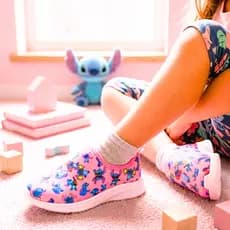 Tênis Infantil Slip On Menina Stitch Calce Fácil Confortável Casual Dia a Dia Estiloso Escolar Antiderrapante Macio