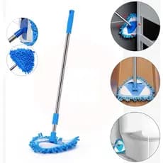 Mini Mop Triângulo Retrátil Esfregão Microfibra Espanador Limpeza Banheiro Janela Vidro Chão