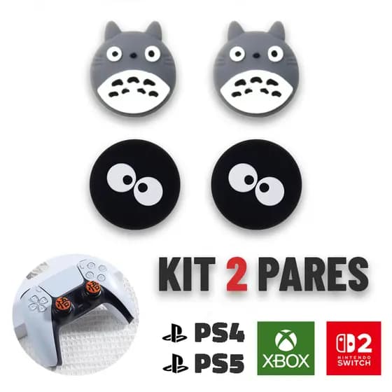2 Pares 4 Unidades De Grip Borracha de Silicone Para Analógicos de Controles de PS5, PS4, Xbox Series, One e 360