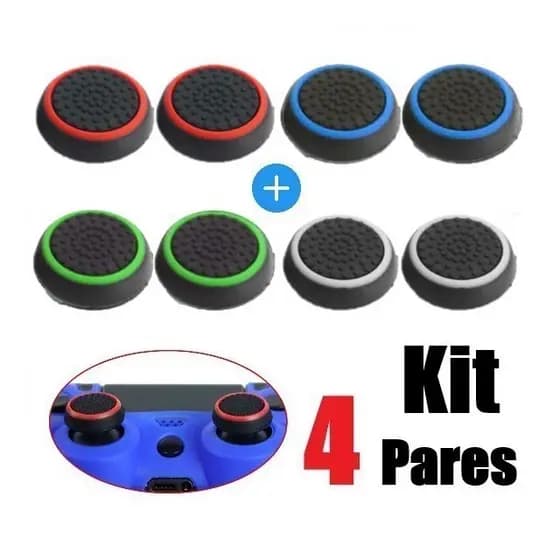 Par de Grip borracha Protetora de Silicone para Analógicos de Controles de PS4, PS5, Xbox One e 360