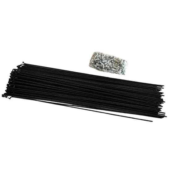 Kit 72 Raio Bicicleta Aro 26 Aço Carbono 2,0 x 255mm Preto Com Niples