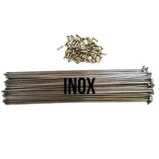 Kit Jogo 72 Raios Aço Inox Polido 2.0mm X 255mm Para Aro Roda 26