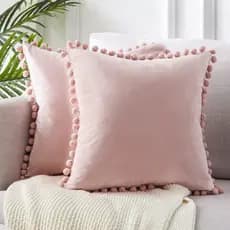 Capa de Almofada Lisa Com Babado Kit Com 2 45x45 Decoração Premium