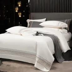 Capa De Edredom Queen Bordada Com Capa De Travesseiros Agatha Luxo Branco Duvet
