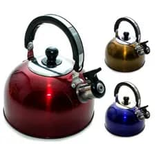 Chaleira Inox Capacidade 2 Litros Para Café Chá Com Tampa e Apito