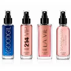 Kit 4 Perfumes Femininos Premium Essência Concentrada Aroma Sofisticado Duradouro