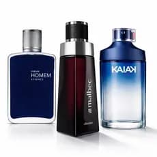 KIT 3 PERFUME MASCULINO HOMEM MALBEC KAIAK 60ML
