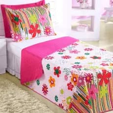 Cobre Leito Infantil Garden Solteiro Pink