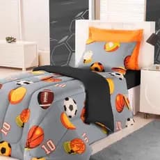 Edredom Futebol Kids Solteiro Dupla face