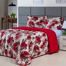 Coberdrom Edredom Casal Queen 400 Fios 3 Peças Estampado