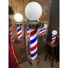 Barber Pole 90cm Com Globo Poste De Barbeiro Megan
