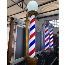 Barber Pole 110cm dourado com globo