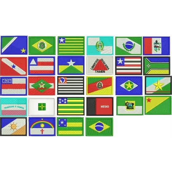 Patche bandeiras do estado do Brasil bordado com termocolante