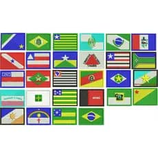 Patche bandeiras do estado do Brasil bordado com termocolante