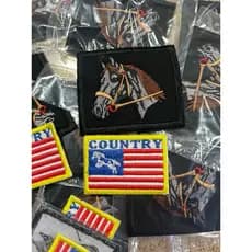 Patch bordado modelo country cavalo bandeira