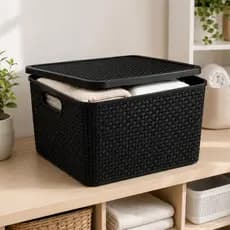 Caixa Organizadora Rattan com Tampa 20L Arqplast