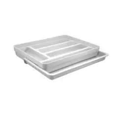 ORGANIZADOR TALHERES COM EXTENSOR LOGIC BRANCO FECHADO