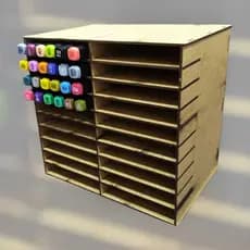 Suporte Canetinha Marcadora 120 Canetas Box Empilhavel com Colmeia