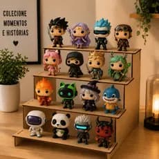 Escadinha MDF Expositora Organizadora de Funkos e Brinquedos Doces e Sobremesas desmontavel