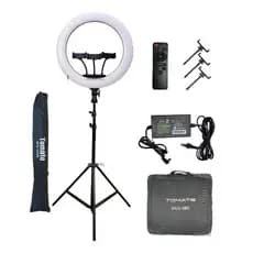 Iluminador Ring Light led profissional   18 poregada MLG-089A ORIGINAL TOMATE  completo com tripe e controle bolsa