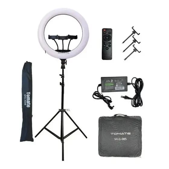 Ring Light LED Rl18 Reclinavel 18 POREGADAS  TOMATE ORIGINAL + Tripe Fonte Controle Bolsa