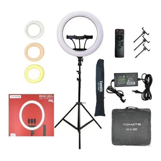 Ring Light 18 Poregadas Led Blogueira Suporte de  Celular  Self Tripe  TOMATE