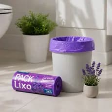 Saco de Lixo Perfumado Lavanda Neutralizador de Odor Pia e Banheiro, Aromatico, Resistente  E Grosso