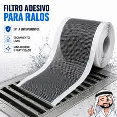 Tela Protetora Ralo Anti Inseto 4,95Mx6,8CM Adesivo Filtro Banheiro Quintal Coletor De Cabelo