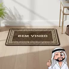 Tapete De Porta Bem Vindo 60x40 Boucle Antiderrapante Capacho Entrada Casa Lavável Luxo Premium